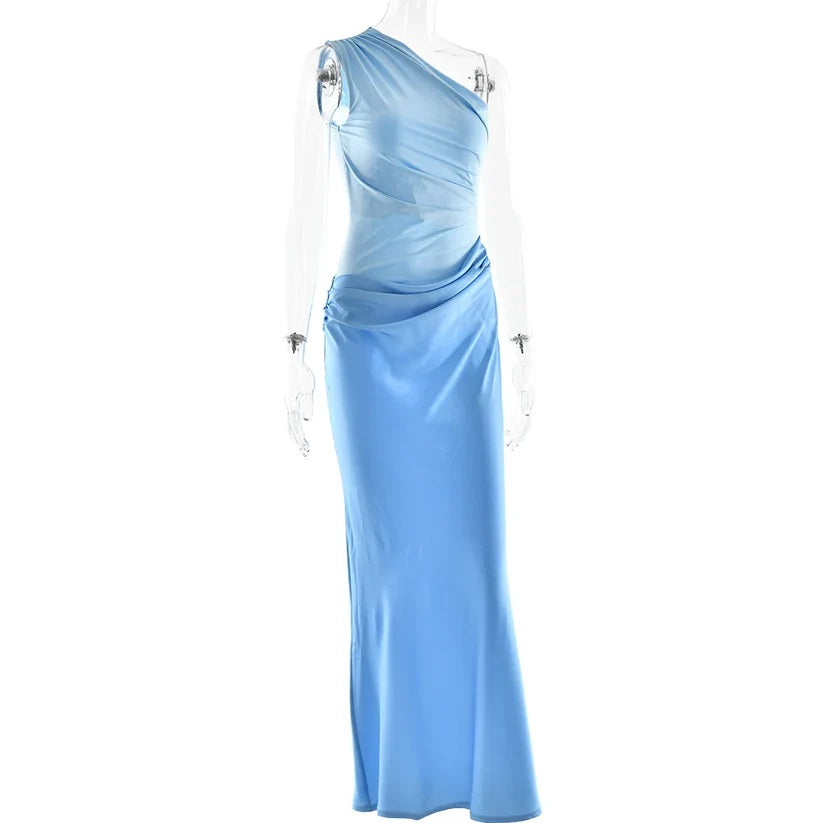 JULISSIA SATIN ONE SHOULDER DRESS